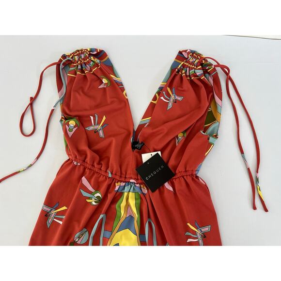 NWT CHEQUER Bloomingdales Multicolor Summertime Mini Dress Womens Size 6 - Picture 3 of 16